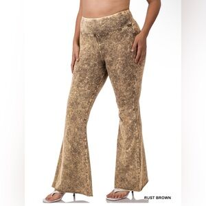 132 - Zenana Outfitters Rust Brown Flared Pants